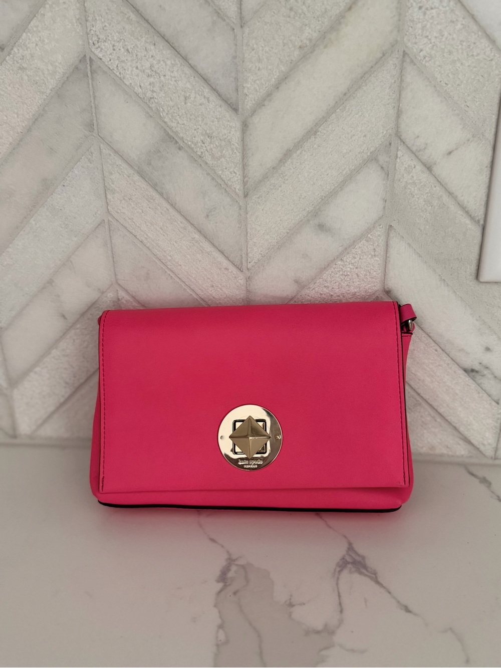 kate spade Hot Pink Crossbody with Gold Medallion